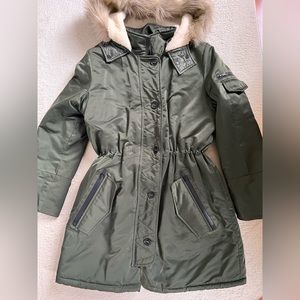 Banana Republic Sherpa Parka with faux fur hood